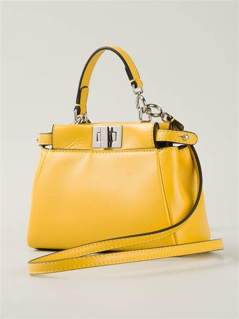 yellow fendi handbag|Fendi large peekaboo tote.